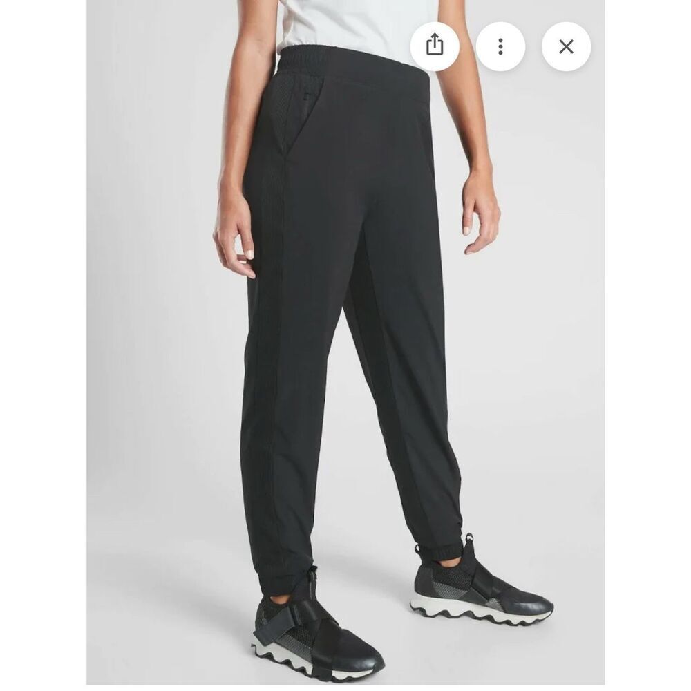 Athleta Brooklyn Lined Pocket Jogger Comfy Black Women Sz 10